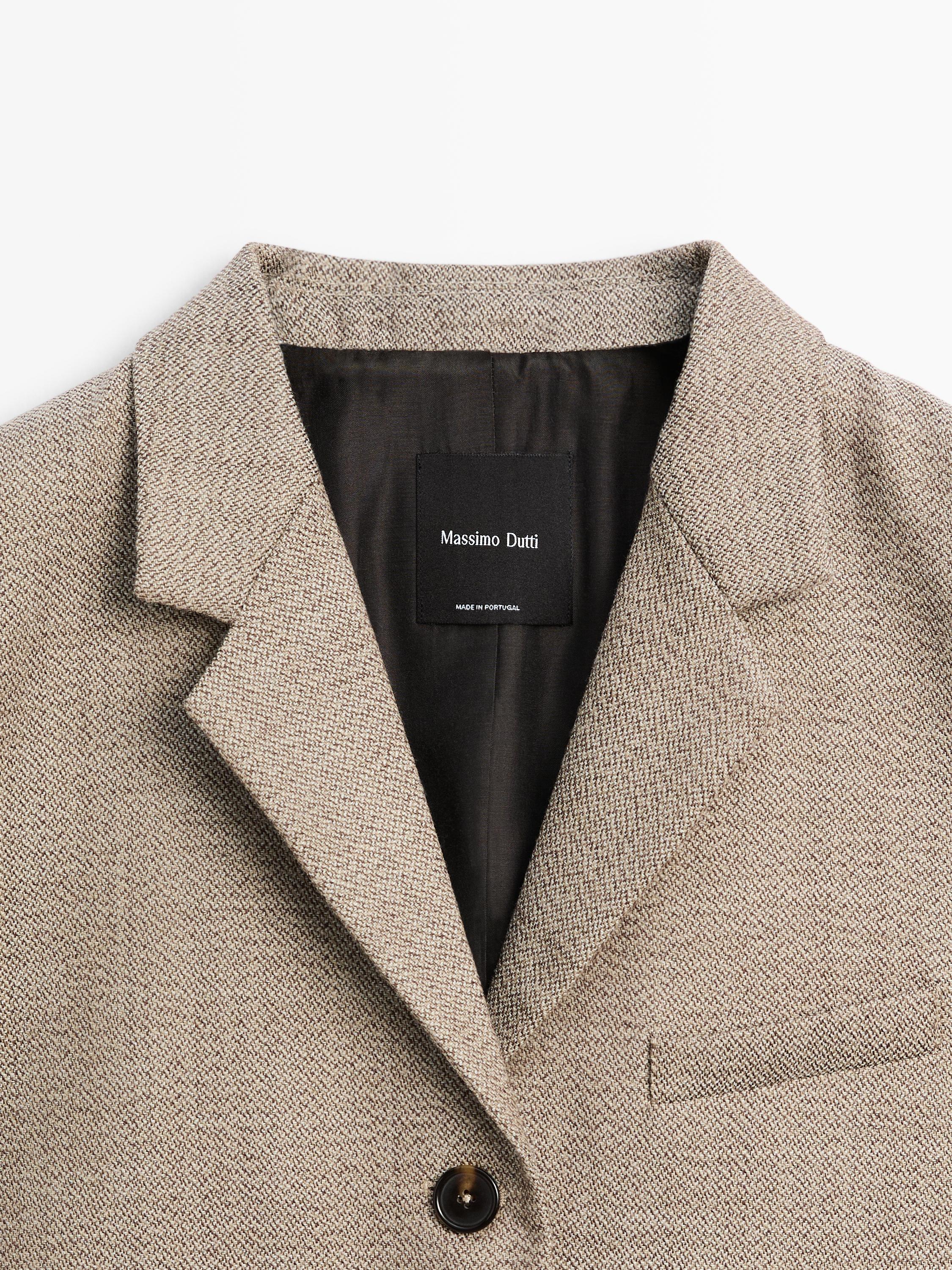 Flecked 100% wool blazer